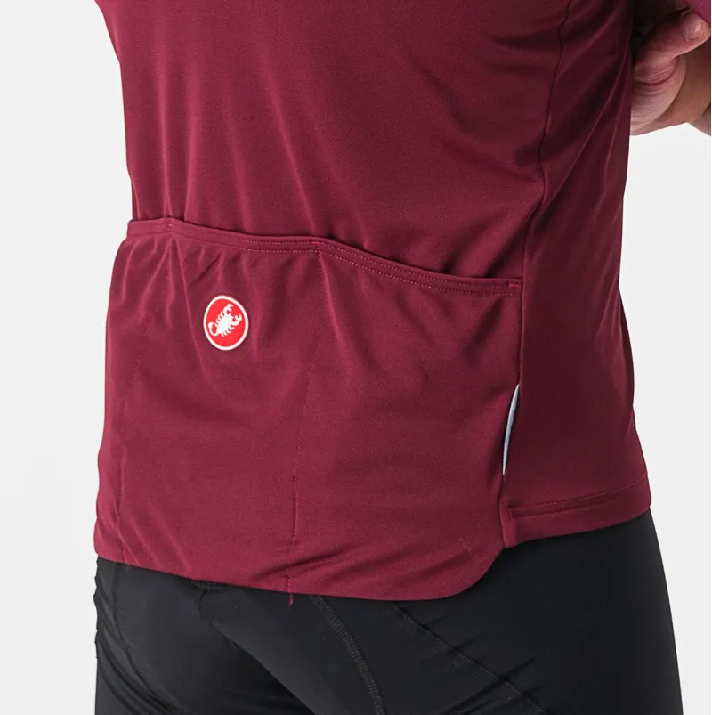 Castelli Prologo 7 Short Sleeve Jersey in Bordeaux/Ivory/Passion Fruit-2